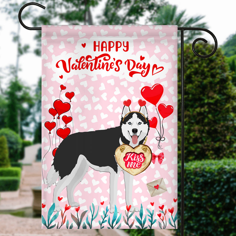 Happy Valentine s Day Siberian Husky Flag Dogs Funny Siberian Husky Heart Balloon Garden Flag mockup 3 800x.jpg