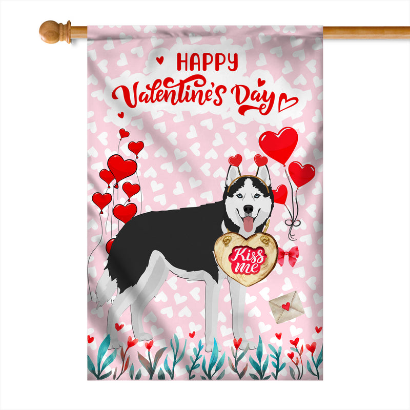 Happy Valentine s Day Siberian Husky Flag Dogs Funny Siberian Husky Heart Balloon House Flag mockup 1 800x.jpg