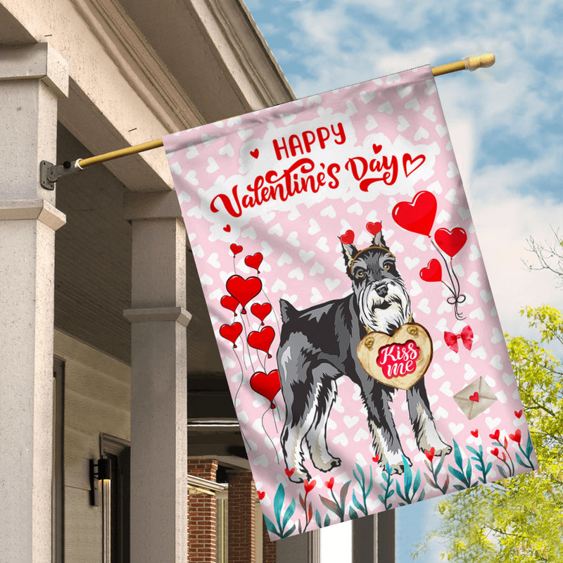 Happy Valentine s Day Schnauzer Flag Dogs Funny Schnauzer Heart Balloon House Flag mockup 2 800x.jpg