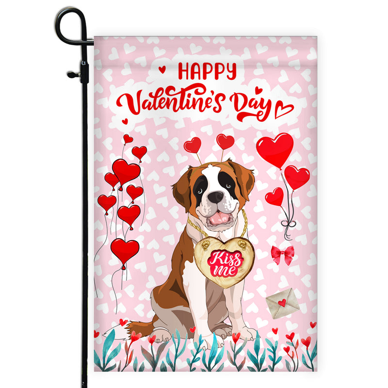 Happy Valentine s Day Saint Bernard Flag Dogs Funny Saint Bernard Heart Balloon Garden Flag mockup 1 800x.jpg