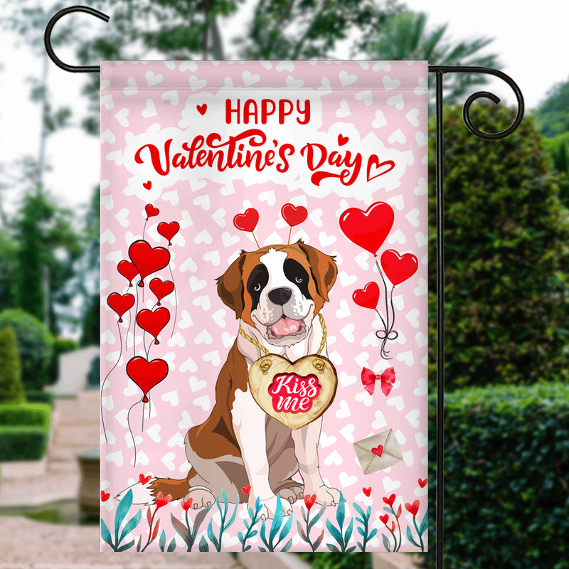 Happy Valentine s Day Saint Bernard Flag Dogs Funny Saint Bernard Heart Balloon Garden Flag mockup 3 800x.jpg