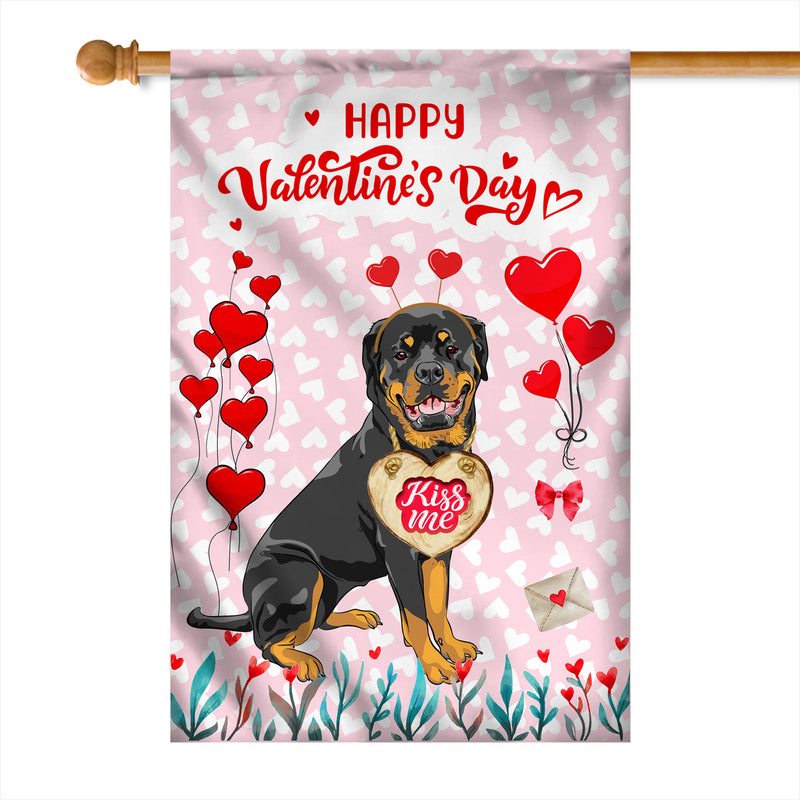 Happy Valentine s Day Rottweiler Flag Dogs Funny Rottweiler Heart Balloon House Flag mockup 1 800x.jpg