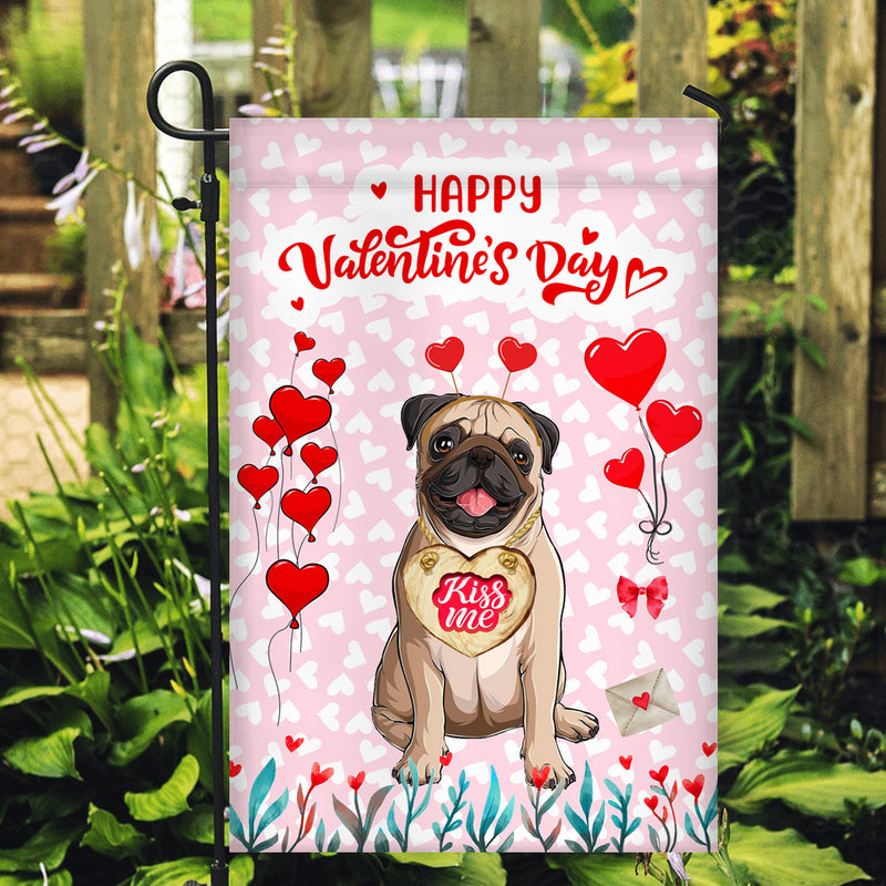 Happy Valentine s Day Pug Flag Dogs Funny Pug Heart Balloon Garden Flag mockup 2 800x.jpg