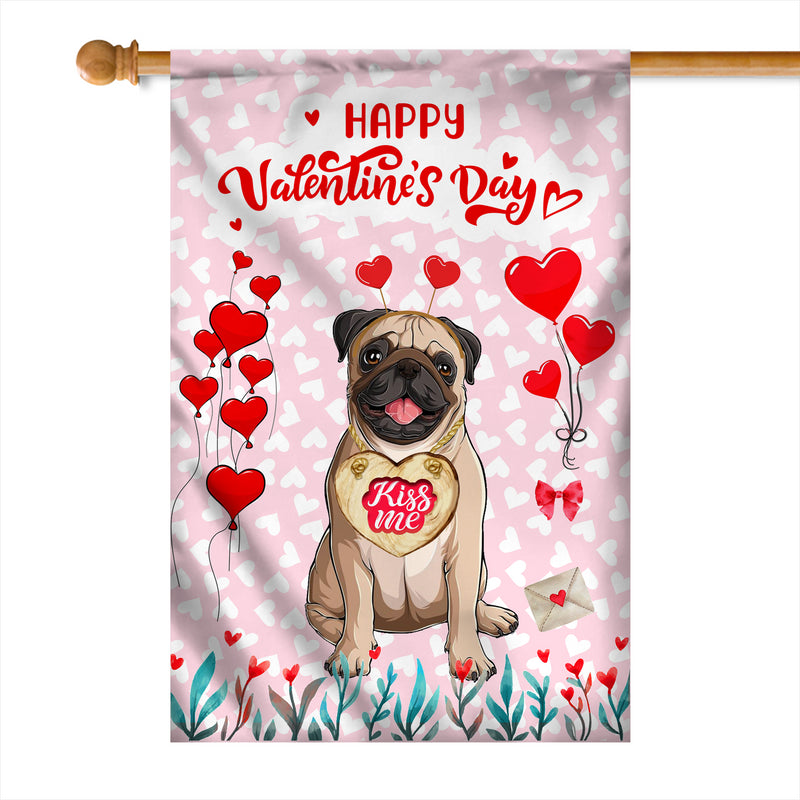 Happy Valentine s Day Pug Flag Dogs Funny Pug Heart Balloon House Flag mockup 1 800x.jpg