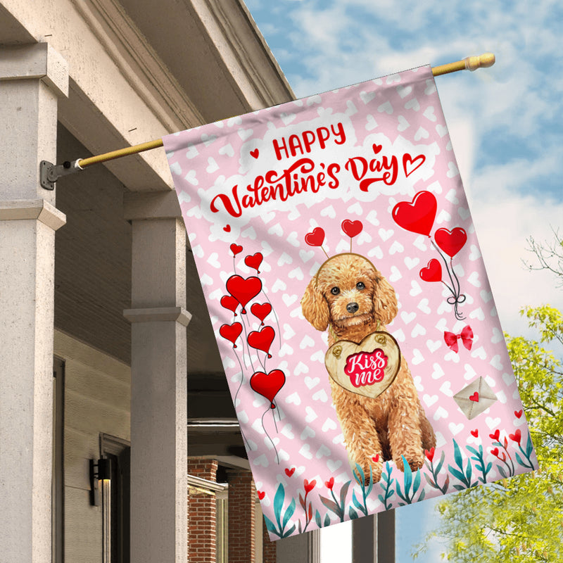 Happy Valentine s Day Poodle Flag Dogs Funny Poodle Heart Balloon House Flag mockup 2 800x.jpg