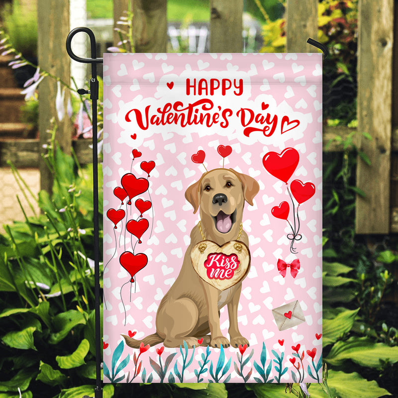 Happy Valentine s Day Labrador Flag Dogs Funny Labrador Heart Balloon Garden Flag mockup 2 800x.jpg
