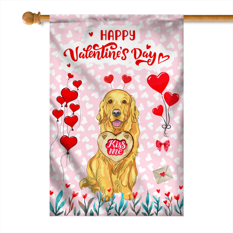Happy Valentine s Day Golden Retriever Flag Dogs Funny Golden Retriever Heart Balloon House Flag mockup 1 800x.jpg