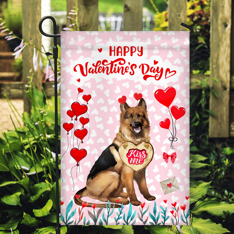 Happy Valentine s Day German Shepherd Flag Dogs Funny German Shepherd Heart Balloon Garden Flag mockup 2 800x.jpg