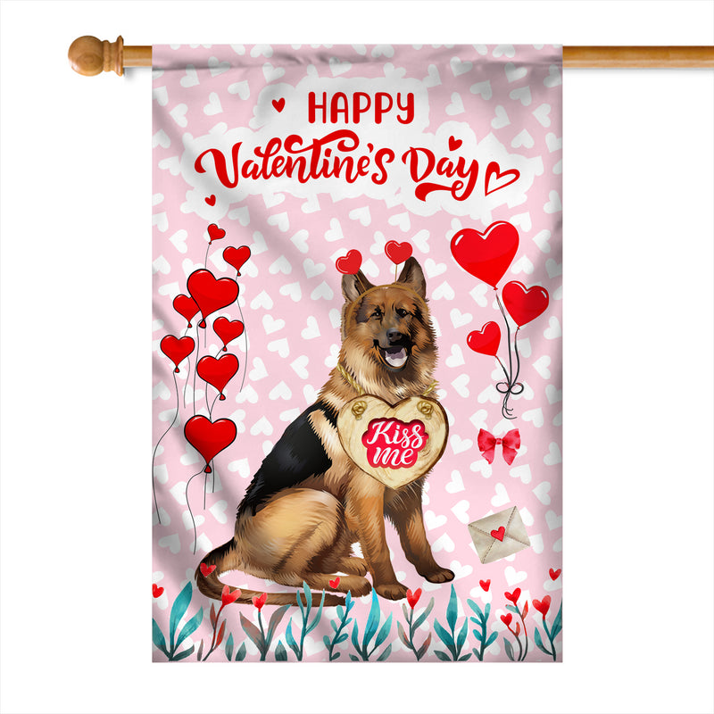 Happy Valentine s Day German Shepherd Flag Dogs Funny German Shepherd Heart Balloon House Flag mockup 1 800x.jpg