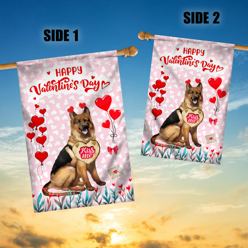 Happy Valentine s Day German Shepherd Flag Dogs Funny German Shepherd Heart Balloon House Flag mockup 3 800x.jpg