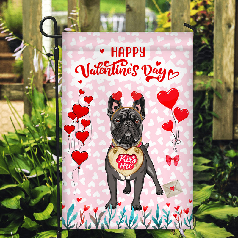 Happy Valentine s Day French Bulldog Flag Dogs Funny French Bulldog Heart Balloon Garden Flag mockup 2 800x.jpg