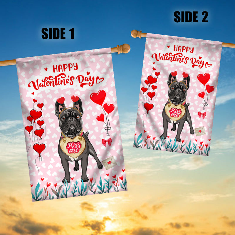 Happy Valentine s Day French Bulldog Flag Dogs Funny French Bulldog Heart Balloon House Flag mockup 3 800x.jpg