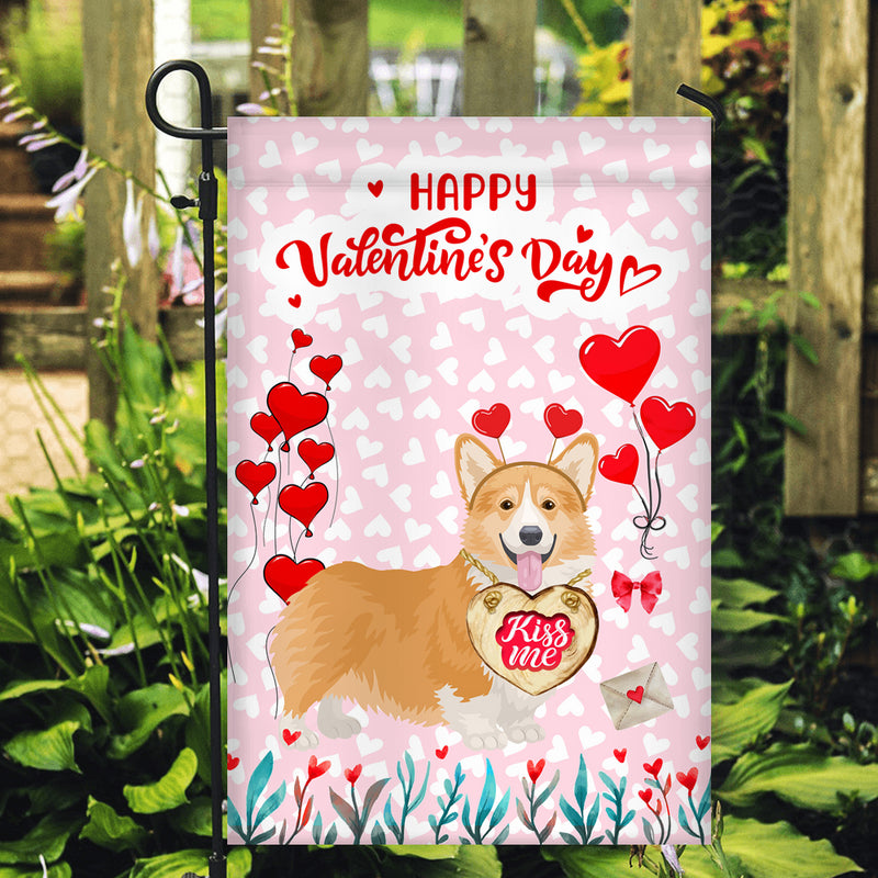 Happy Valentine s Day Corgi Flag Dogs Funny Corgi Heart Balloon Garden Flag mockup 2 800x.jpg