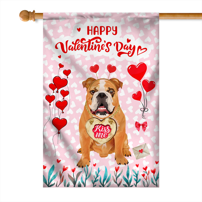 Happy Valentine s Day Bulldog Flag Dogs Funny Bulldog Heart Balloon House Flag mockup 1 800x.jpg