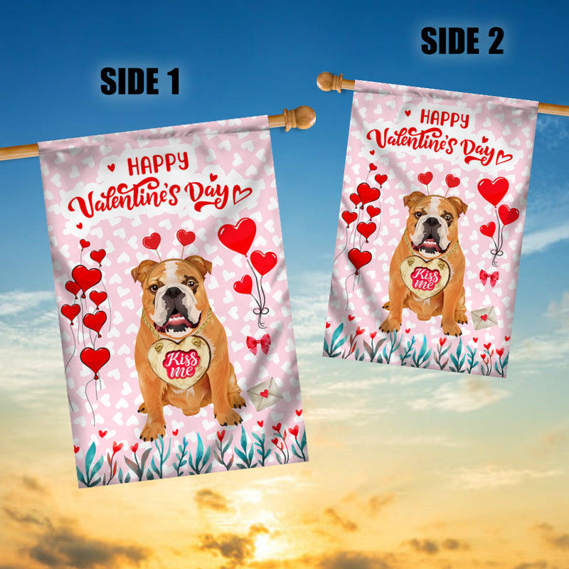 Happy Valentine s Day Bulldog Flag Dogs Funny Bulldog Heart Balloon House Flag mockup 3 800x.jpg