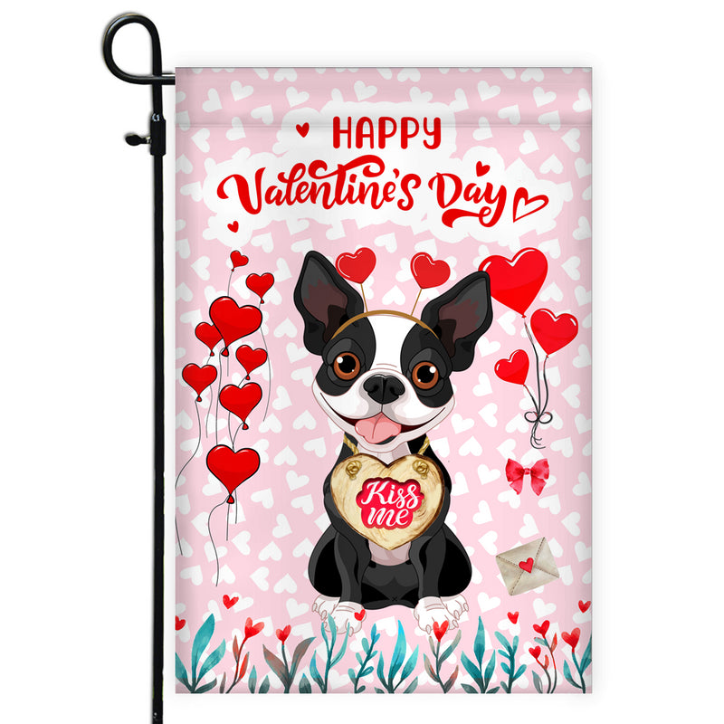 Happy Valentine s Day Boston Terrier Flag Dogs Funny Boston Terrier Heart Balloon Garden Flag mockup 1 800x.jpg