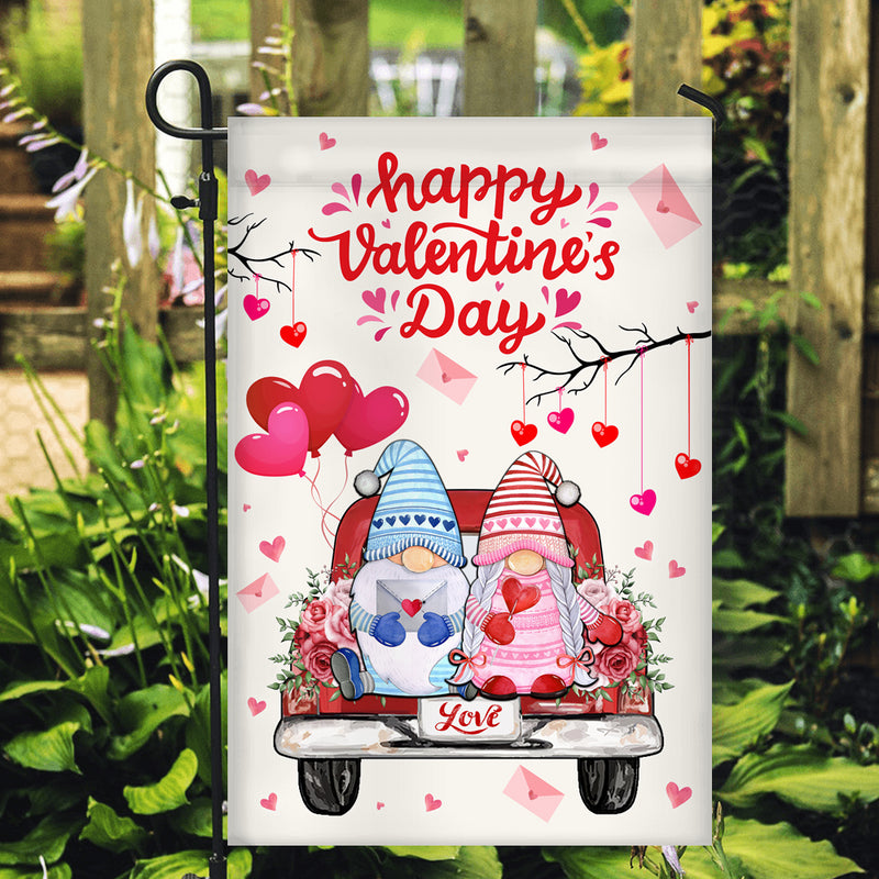 Gnomes Valentine Flag Happy Valentine s Day Red Truck Gnomes Couple Garden Flag mockup 2 800x.jpg