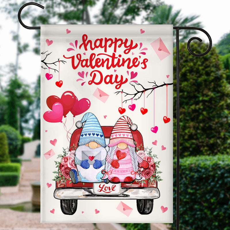 Gnomes Valentine Flag Happy Valentine s Day Red Truck Gnomes Couple Garden Flag mockup 3 800x.jpg