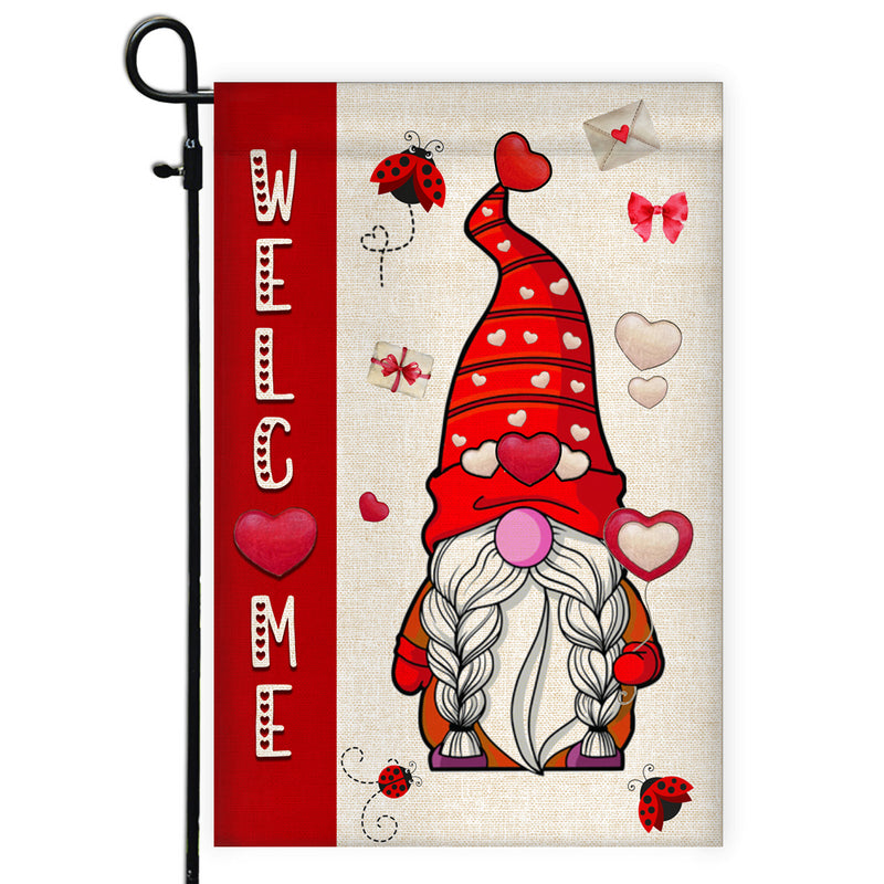 Welcome Gnome Valentine s Day Flag Love Heart Rustic Farmhouse Garden Flag mockup 1 800x.jpg