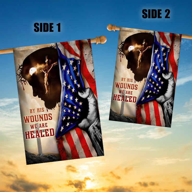 God Jesus By His Wounds We are Healed Flag Christian American House Flag mockup 3 800x.jpg