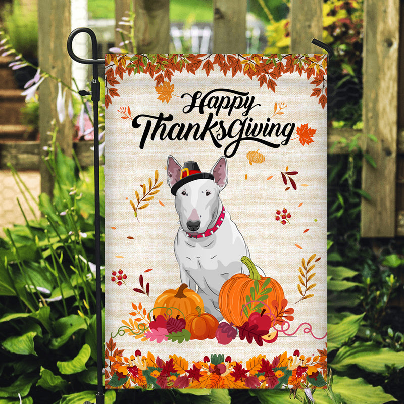 Happy Thanksgiving Funny Bull Terrier Flag Fall Pumpkin Farmhouse Autumn Thanksgiving Garden Flag mockup 2 800x.jpg