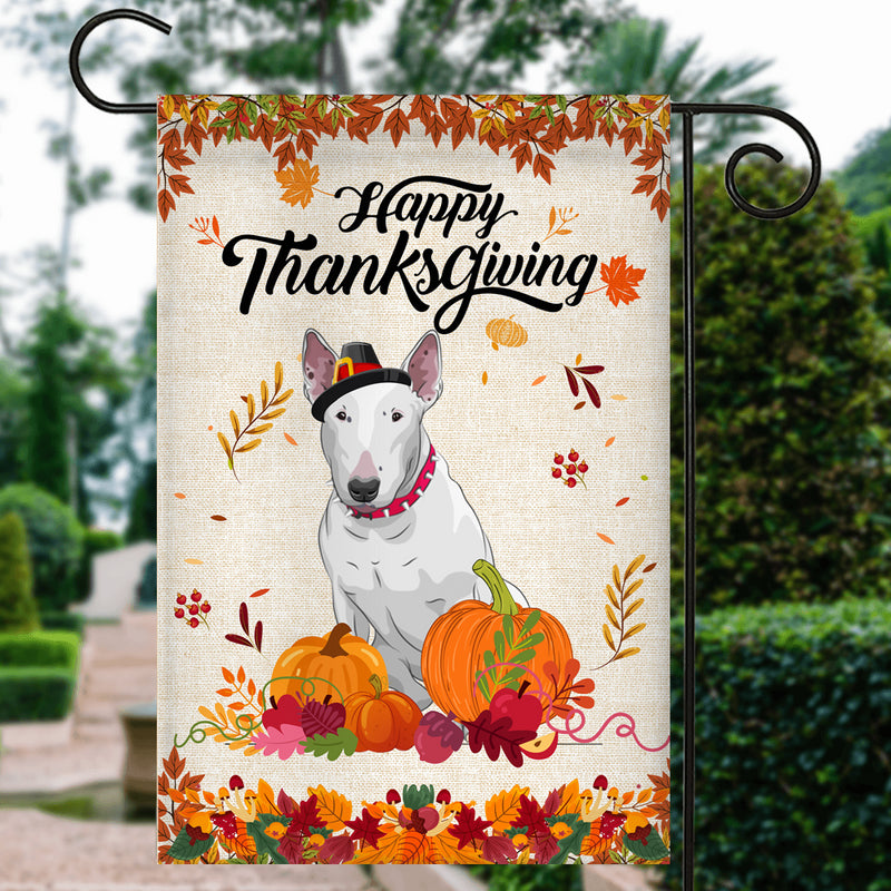 Happy Thanksgiving Funny Bull Terrier Flag Fall Pumpkin Farmhouse Autumn Thanksgiving Garden Flag mockup 3 800x.jpg
