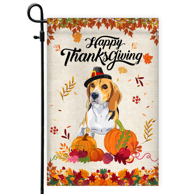 Happy Thanksgiving Funny Beagle Flag Fall Pumpkin Farmhouse Autumn Thanksgiving Garden Flag mockup 1 800x.jpg