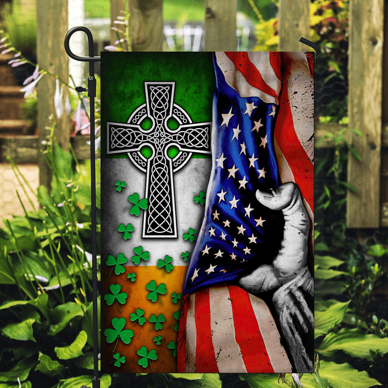 St Patricks Day Irish Flag Celtic Knot Christian Cross American Garden Flag mockup 2 800x.jpg