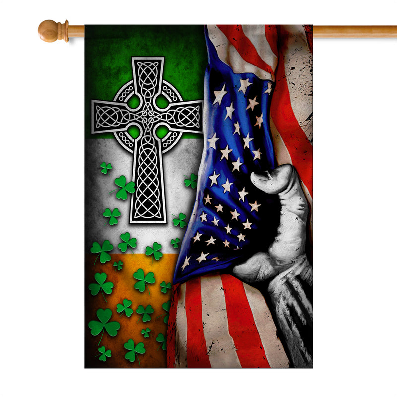 St Patricks Day Irish Flag Celtic Knot Christian Cross American House Flag mockup 1 800x.jpg