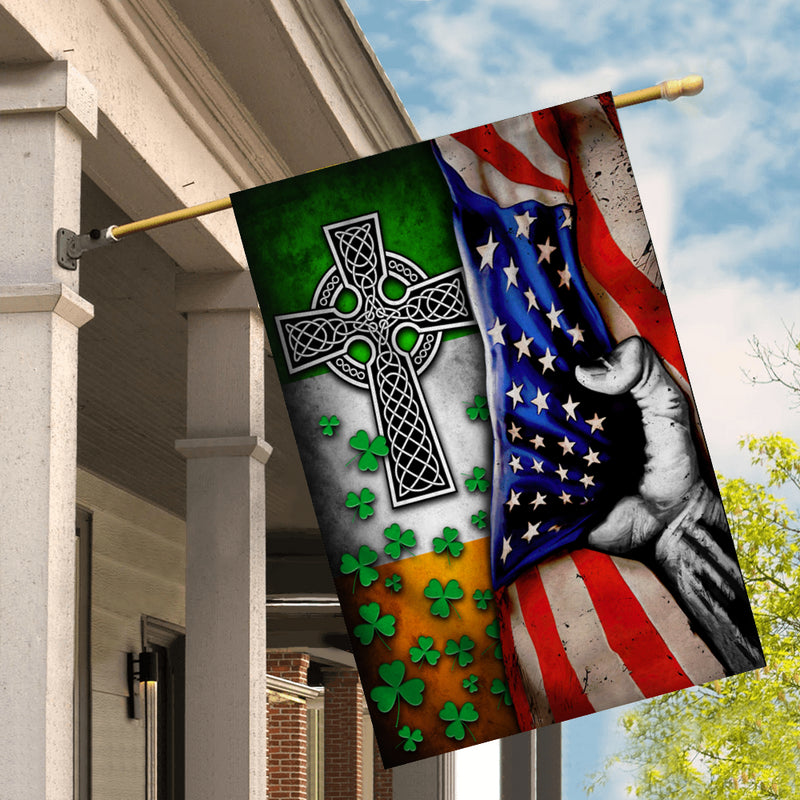 St Patricks Day Irish Flag Celtic Knot Christian Cross American House Flag mockup 2 800x.jpg