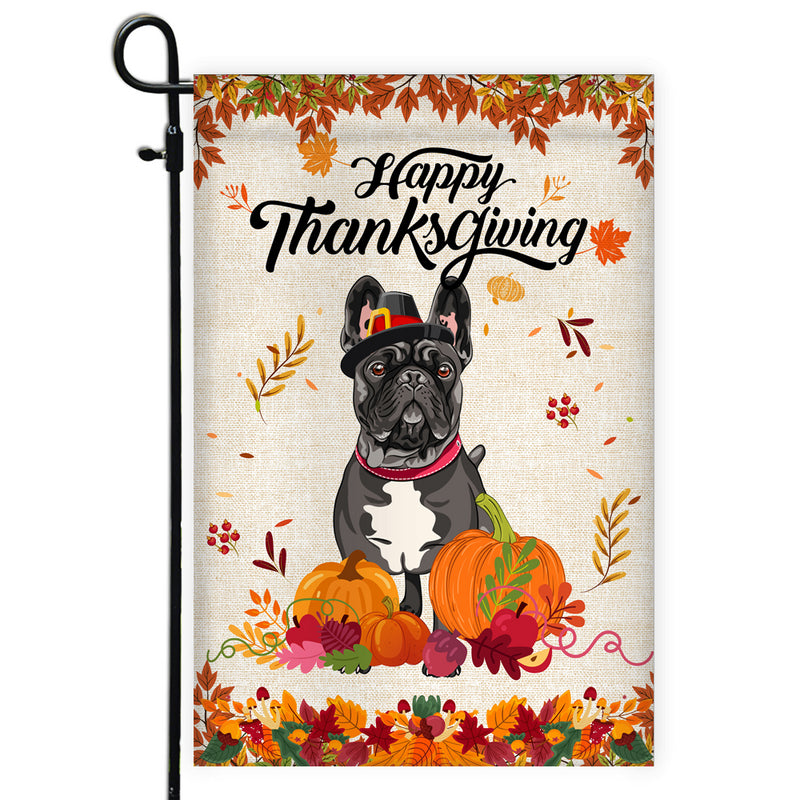 Happy Thanksgiving Funny French Bulldog Flag Fall Pumpkin Farmhouse Autumn Thanksgiving Garden Flag mockup 1 800x.jpg