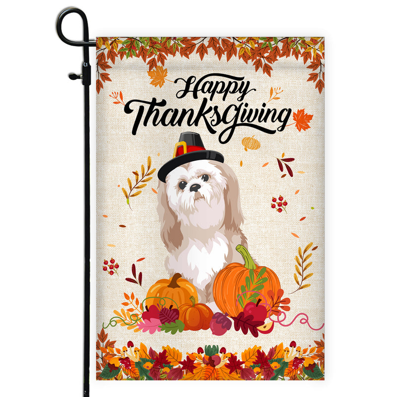 Happy Thanksgiving Funny Shih Tzu Flag Fall Pumpkin Farmhouse Autumn Thanksgiving Garden Flag mockup 1 800x.jpg