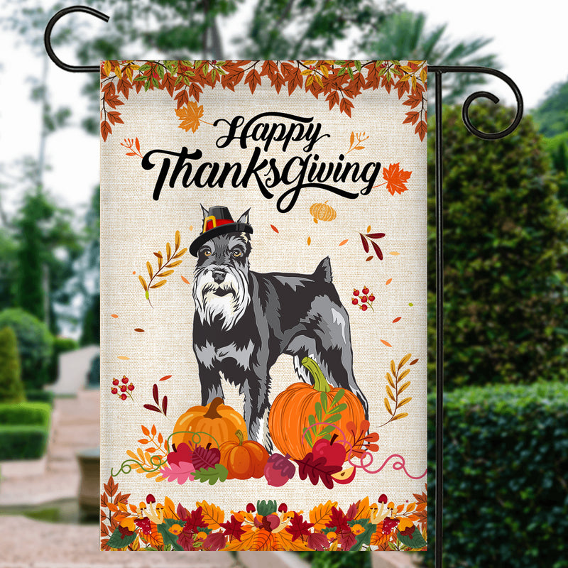 Happy Thanksgiving Funny Schnauzer Flag Fall Pumpkin Farmhouse Autumn Thanksgiving Garden Flag mockup 3 800x.jpg