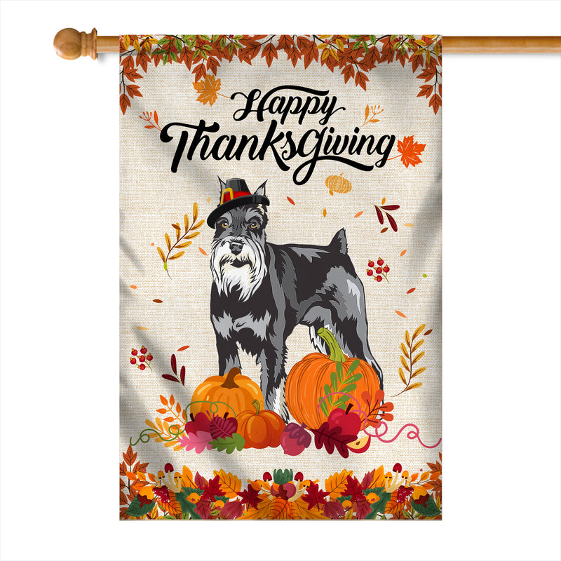 Happy Thanksgiving Funny Schnauzer Flag Fall Pumpkin Farmhouse Autumn Thanksgiving House Flag mockup 1 800x.jpg