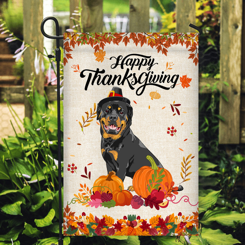 Happy Thanksgiving Funny Rottweiler Flag Fall Pumpkin Farmhouse Autumn Thanksgiving Garden Flag mockup 2 800x.jpg