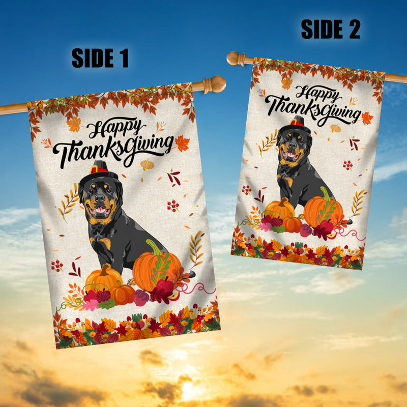 Happy Thanksgiving Funny Rottweiler Flag Fall Pumpkin Farmhouse Autumn Thanksgiving House Flag mockup 3 800x.jpg