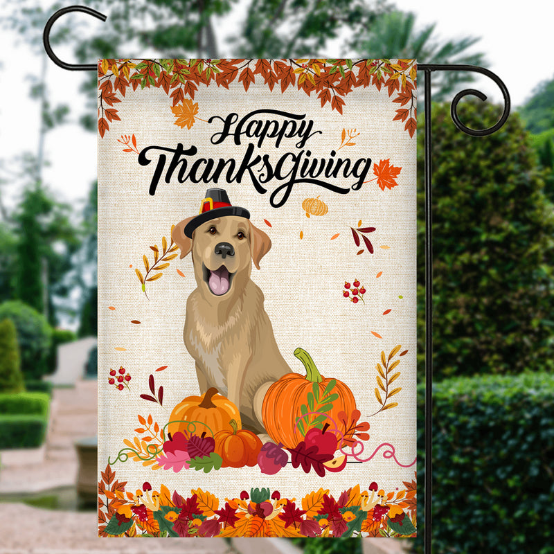 Happy Thanksgiving Funny Labrador Flag Fall Pumpkin Farmhouse Autumn Thanksgiving Garden Flag mockup 3 800x.jpg