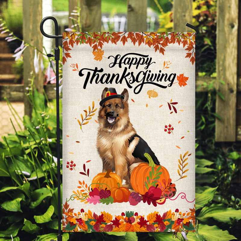 Happy Thanksgiving Funny German Shepherd Flag Fall Pumpkin Farmhouse Autumn Thanksgiving Garden Flag mockup 2 800x.jpg