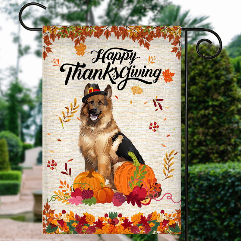 Happy Thanksgiving Funny German Shepherd Flag Fall Pumpkin Farmhouse Autumn Thanksgiving Garden Flag mockup 3 800x.jpg