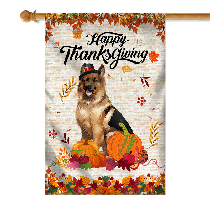 Happy Thanksgiving Funny German Shepherd Flag Fall Pumpkin Farmhouse Autumn Thanksgiving House Flag mockup 1 800x.jpg