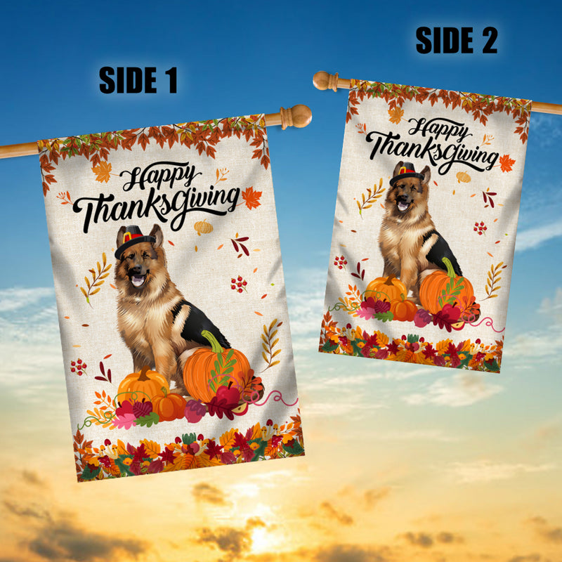 Happy Thanksgiving Funny German Shepherd Flag Fall Pumpkin Farmhouse Autumn Thanksgiving House Flag mockup 3 800x.jpg