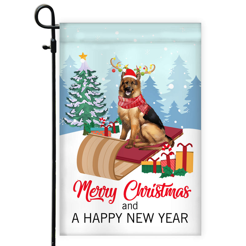 Dog German Shepherd Christmas Flag Merry Christmas and Happy New Year Welcome Gift for Dog Lovers Garden Flag mockup 1 800x.jpg