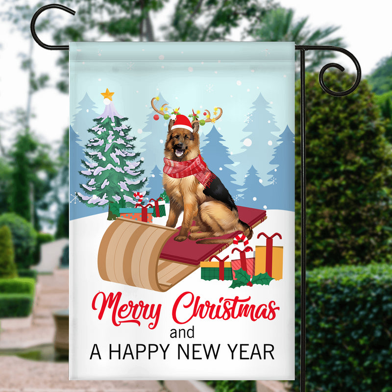Dog German Shepherd Christmas Flag Merry Christmas and Happy New Year Welcome Gift for Dog Lovers Garden Flag mockup 3 800x.jpg
