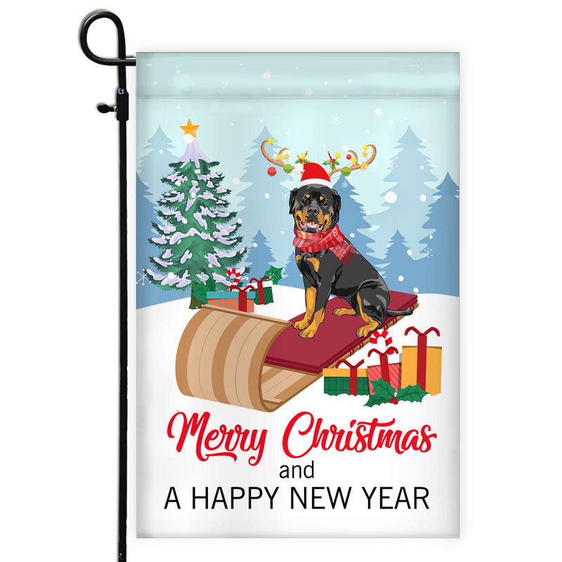 Dog Rottweiler Christmas Flag Merry Christmas and Happy New Year Welcome Gift for Dog Lovers Garden Flag mockup 1 800x.jpg