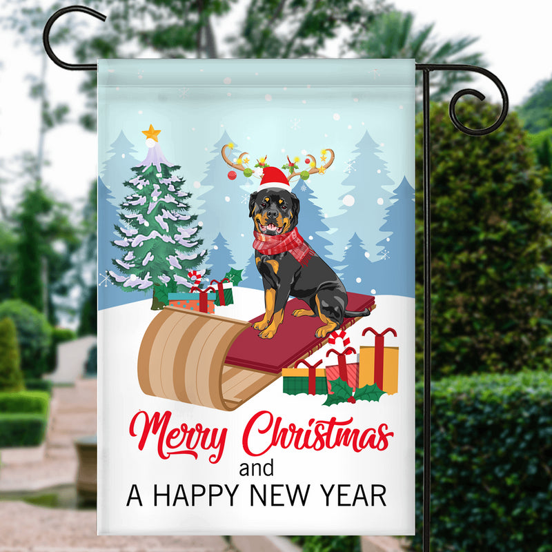 Dog Rottweiler Christmas Flag Merry Christmas and Happy New Year Welcome Gift for Dog Lovers Garden Flag mockup 3 800x.jpg
