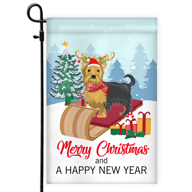 Dog Yorkie Christmas Flag Merry Christmas and Happy New Year Welcome Gift for Dog Lovers Garden Flag mockup 1 800x.jpg