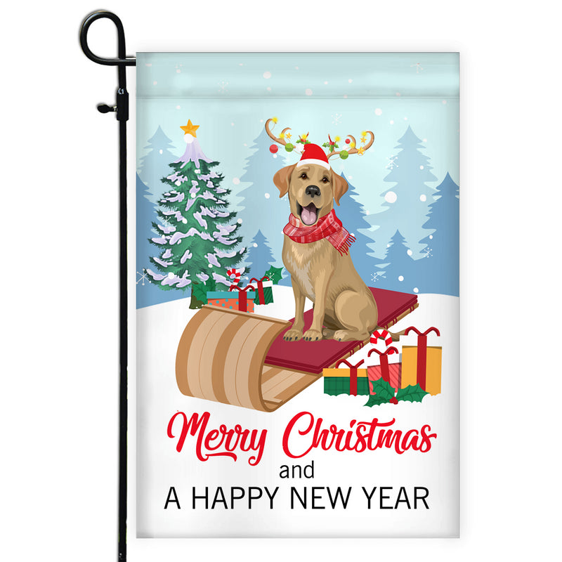 Dog Labrador Christmas Flag Merry Christmas and Happy New Year Welcome Gift for Dog Lovers Garden Flag mockup 1 800x.jpg