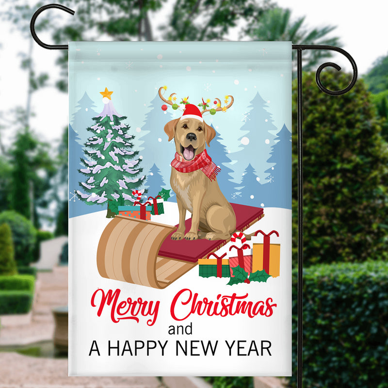 Dog Labrador Christmas Flag Merry Christmas and Happy New Year Welcome Gift for Dog Lovers Garden Flag mockup 3 800x.jpg