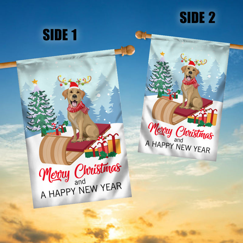 Dog Labrador Christmas Flag Merry Christmas and Happy New Year Welcome Gift for Dog Lovers House Flag mockup 3 800x.jpg