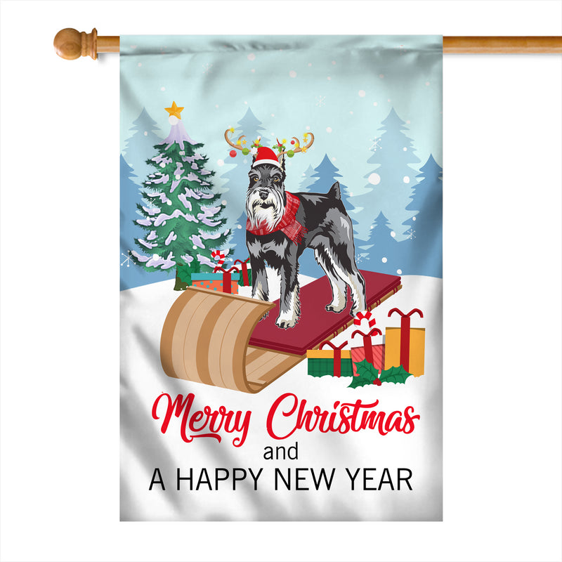 Dog Schnauzer Christmas Flag Merry Christmas and Happy New Year Welcome Gift for Dog Lovers House Flag mockup 1 800x.jpg